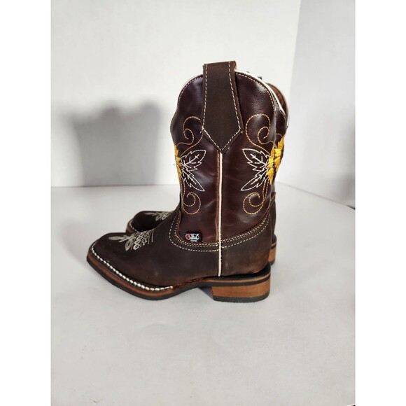 El Carril Genuine Leather Cowgirl Boots Sunflower Embroidered  Size 19.5 Us13.5? - Picture 4 of 8